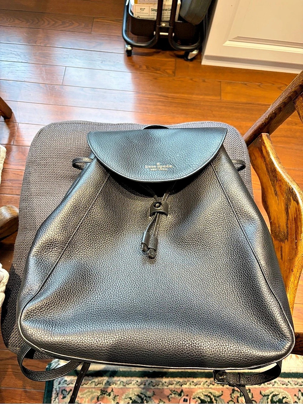 Kate Spade Black Leather Backpack